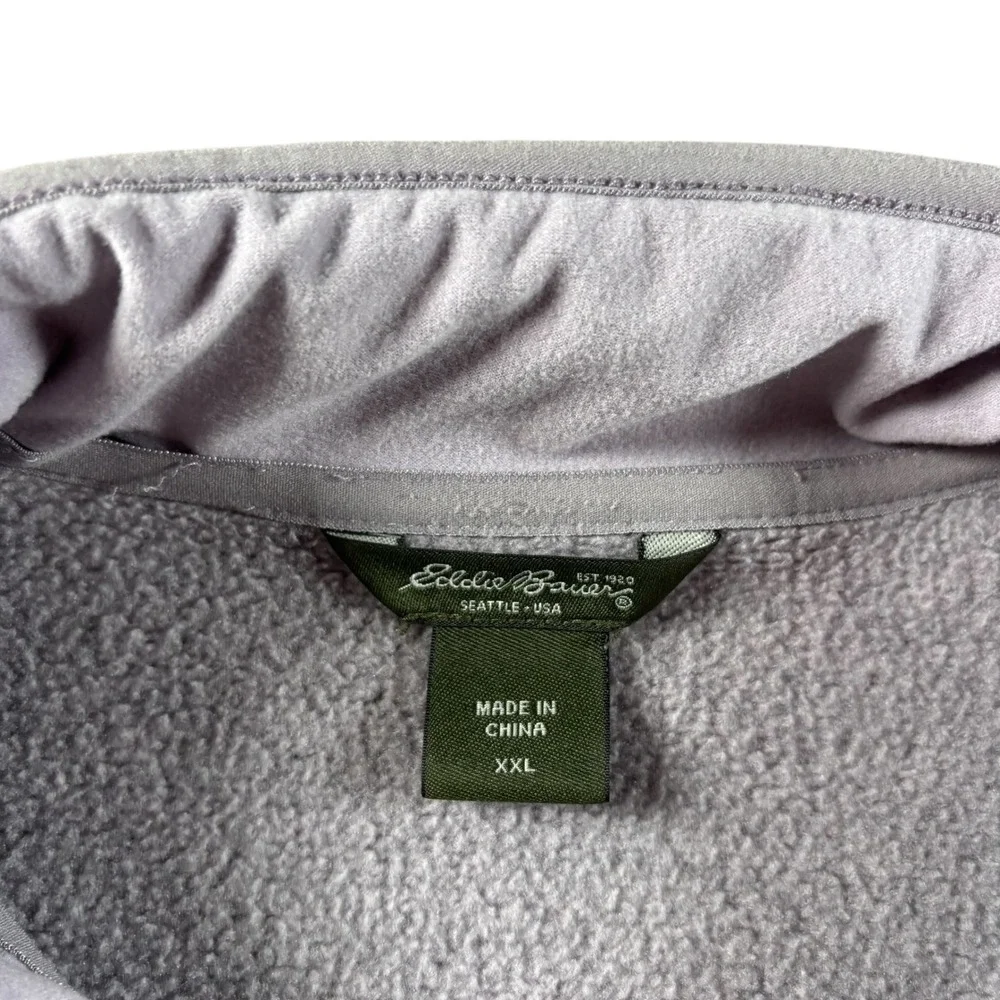 Eddie Bauer Women XXL Purple Full Zip Fleece Jacket Heathered Mock Neck Gorpcore